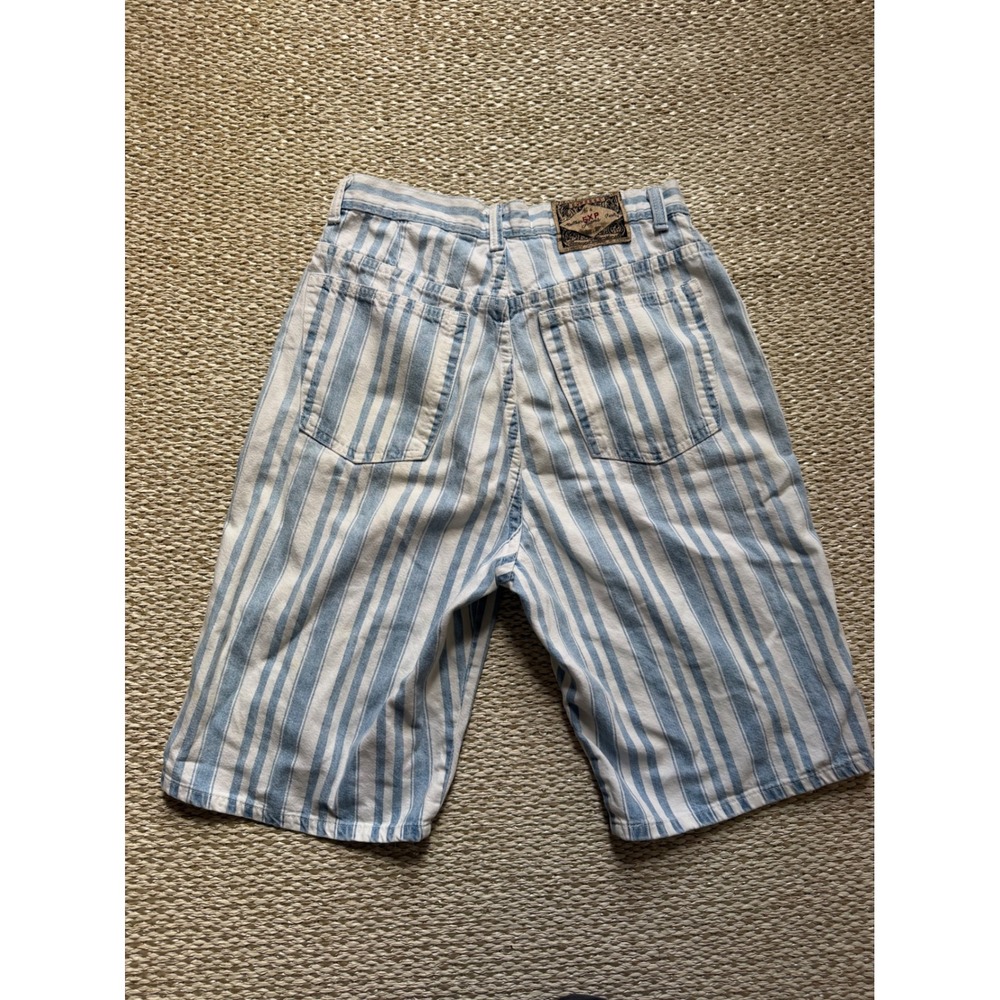 Vintage EXP Jeans Express Striped High Waisted Denim Shorts jorts street wear